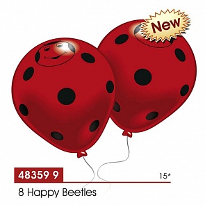 Набор из 8 шариков с рисунком - Божья Коровка (Everts, 483599F)